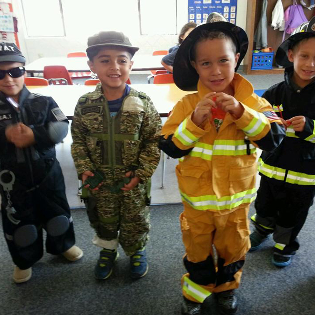 Rainbow Canyon Preschool Daycare students dramatic playtime costumes. Chino, Ca. Inland Empire.